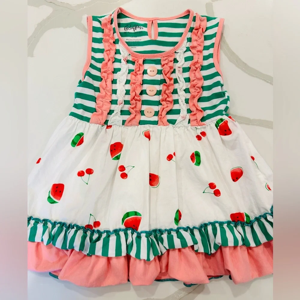 Ruffles by Tutu and Lulu Cherry Watermelon sundress